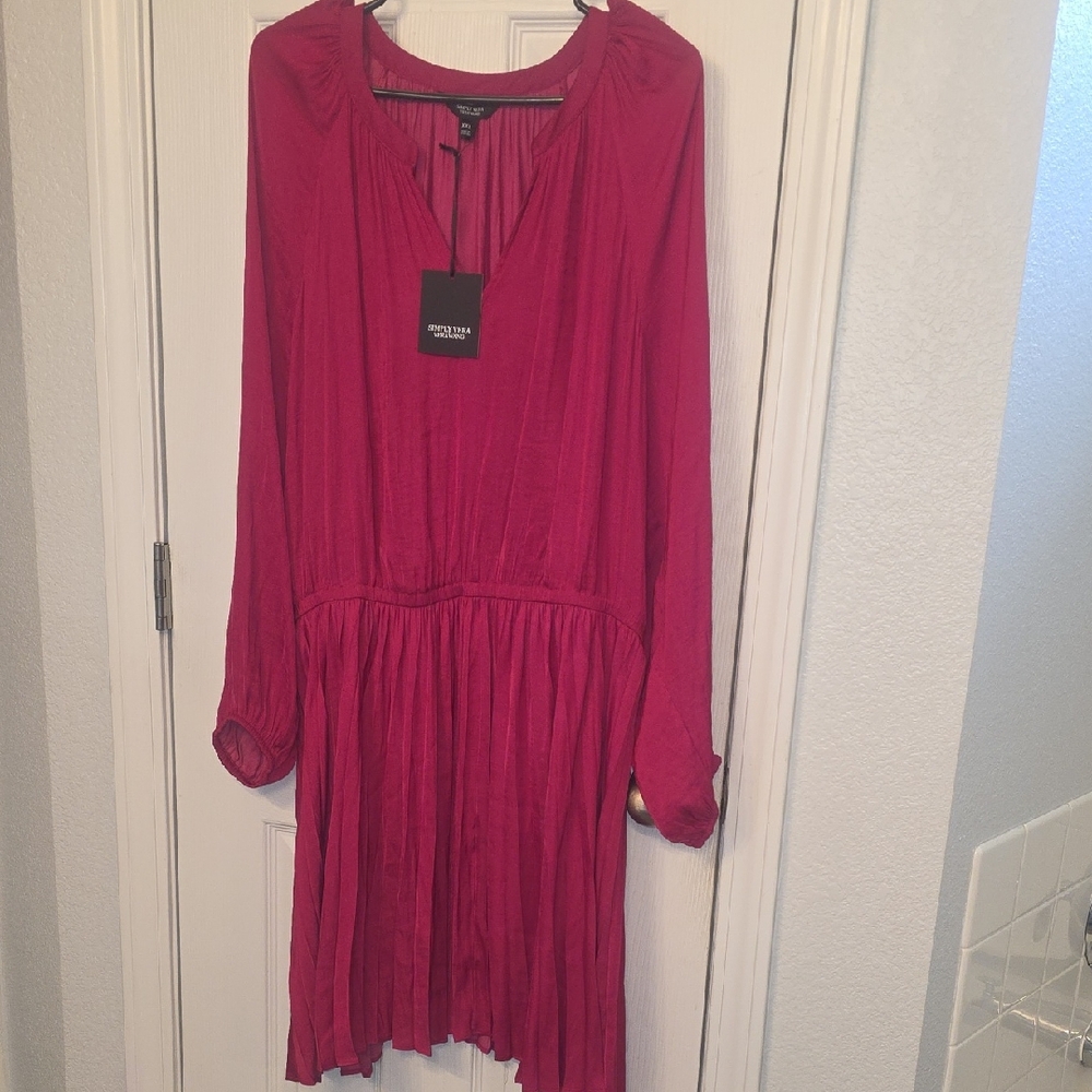 Magenta Long Sleeve Dress